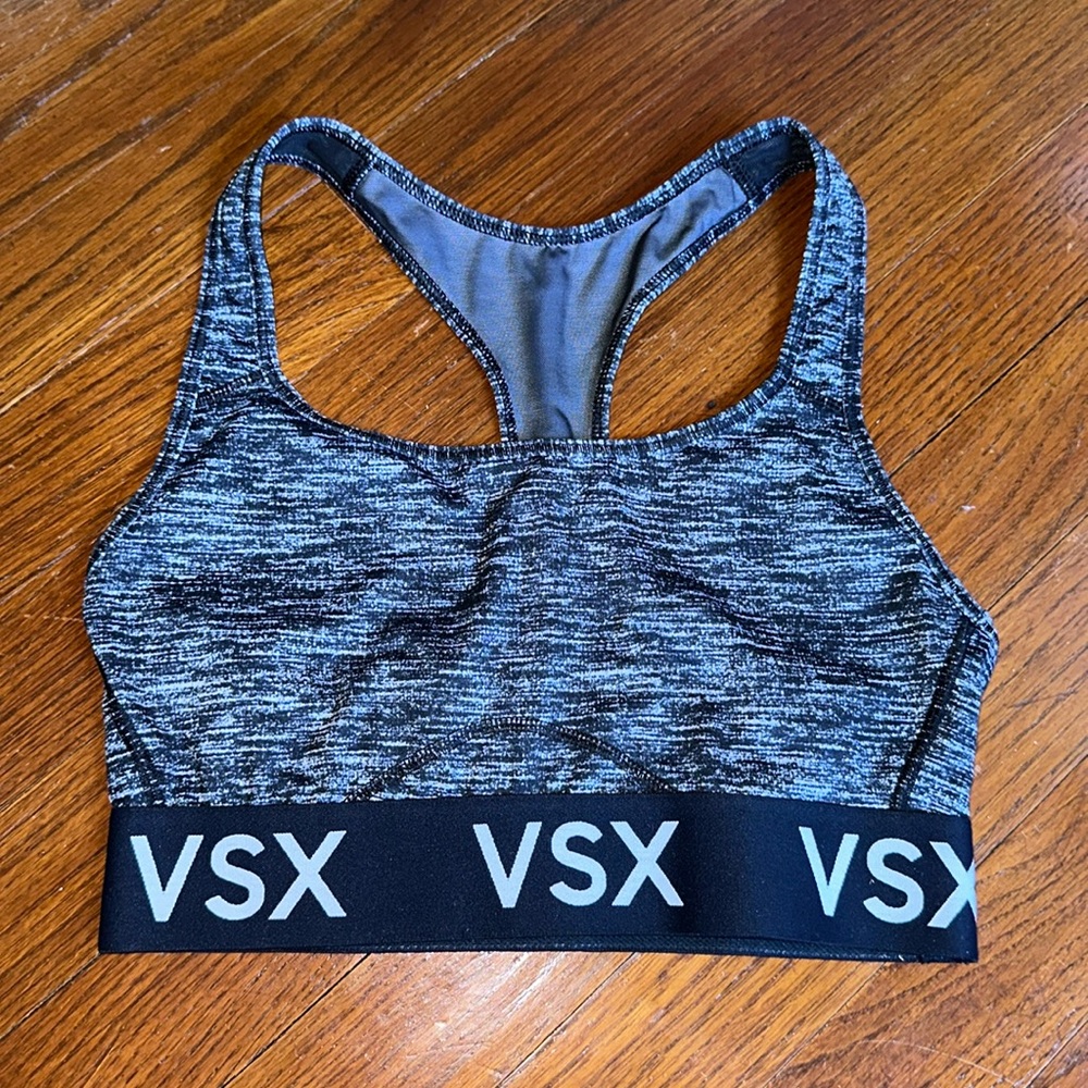 ⭐️ 3/$15 Victoria’s Secret VSX Sport Spandex Workout Sports Bra Gray Small